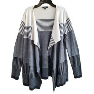 slonl Womens Cashmere Angora Blend Open Front Cardigan Gray Black White Size S